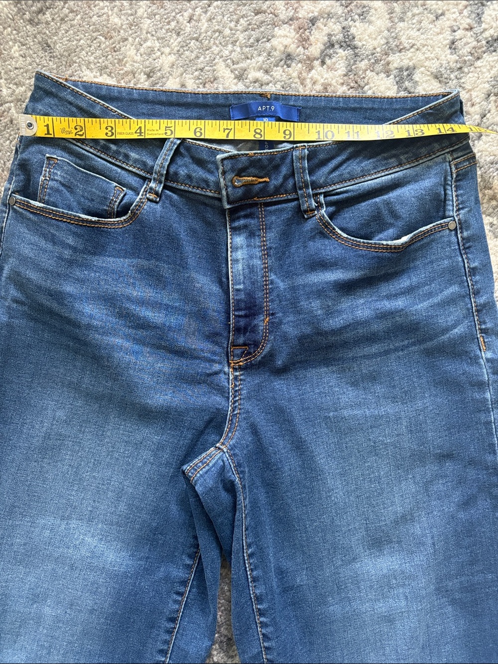 Apt. 9 Dark Blue Women's Ankle Crop Raw Hem Jeans - Picture 5 of 11